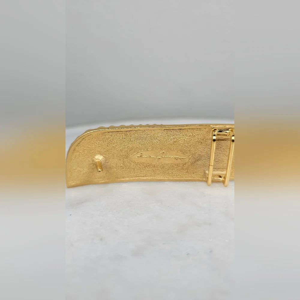 GINNIE JOHANSEN Vintage Gold Tone‎ Solid BELT BUCKLE - Picture 3 of 6